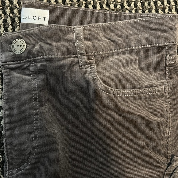 LOFT Charcoal Corduroy Pants - Picture 2 of 5